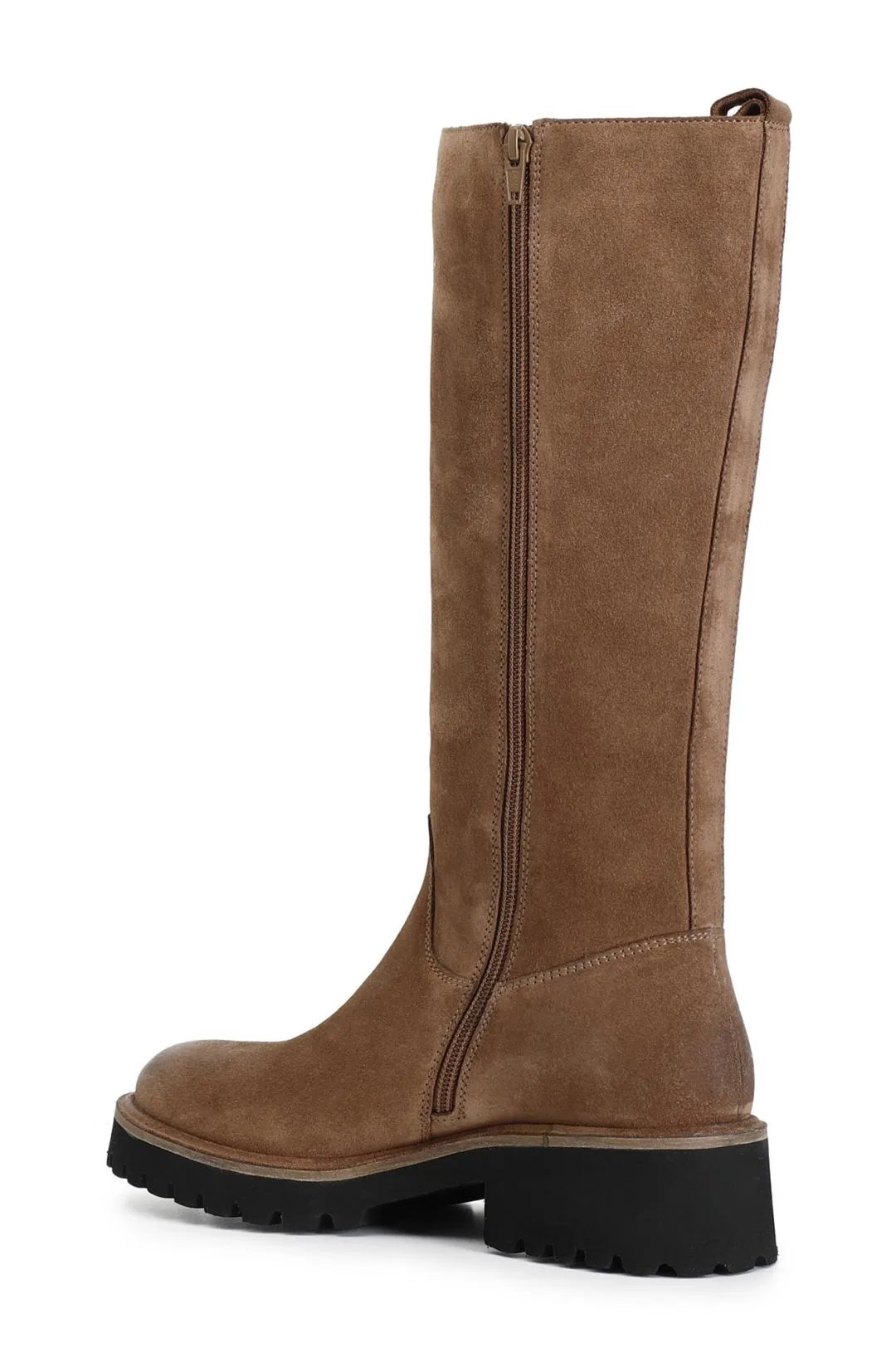 stivale donna in pelle scamosciata biscotto
