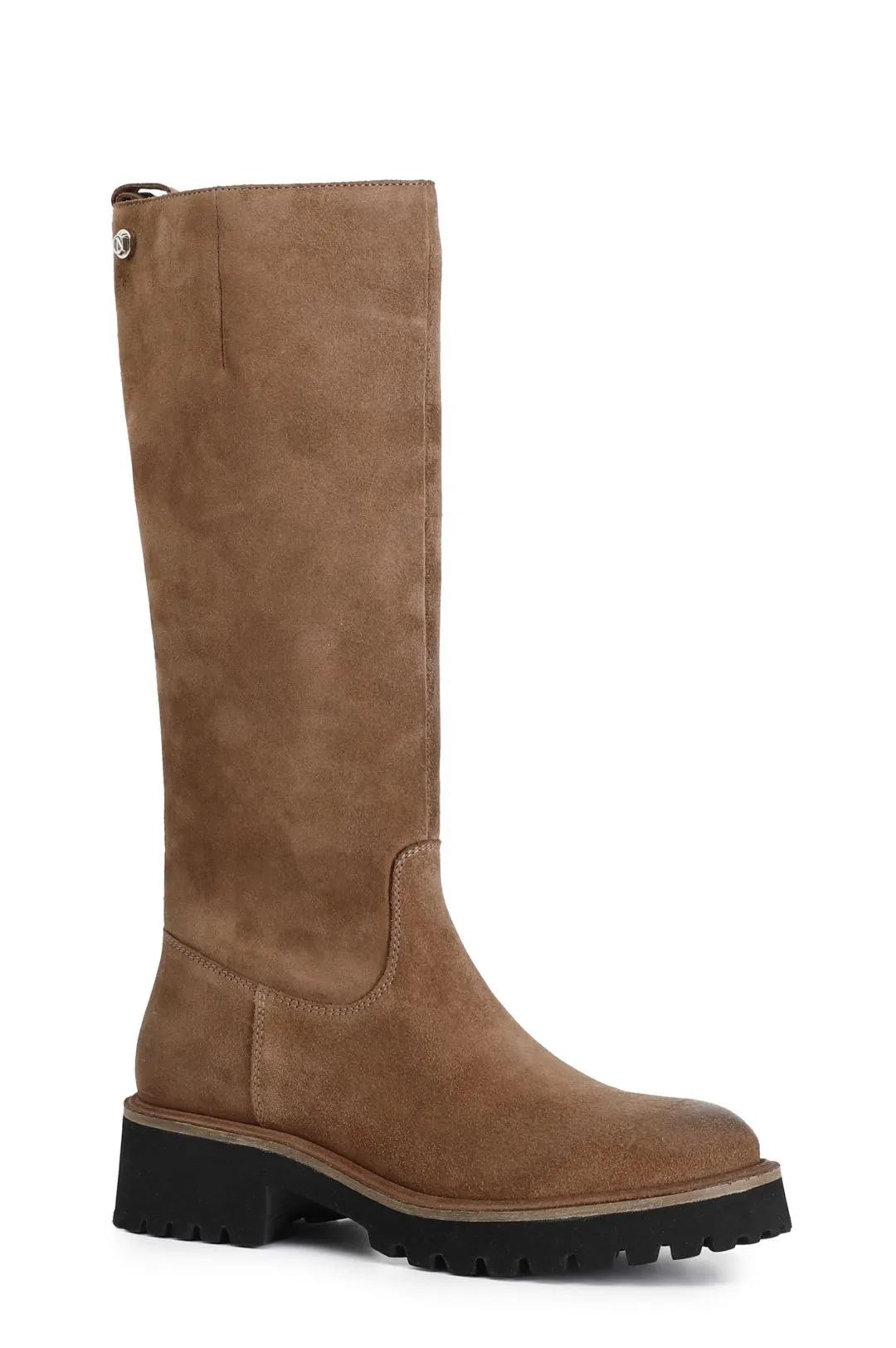 stivale donna in pelle scamosciata biscotto