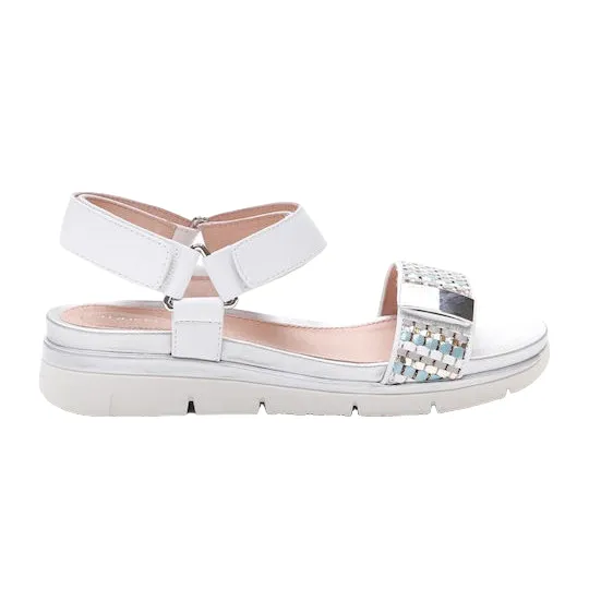 Stonefly women's casual sandal Elody 11 Synthetic Nappa Weaving 213861 150 white