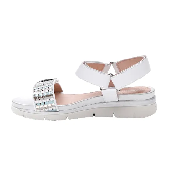 Stonefly women's casual sandal Elody 11 Synthetic Nappa Weaving 213861 150 white