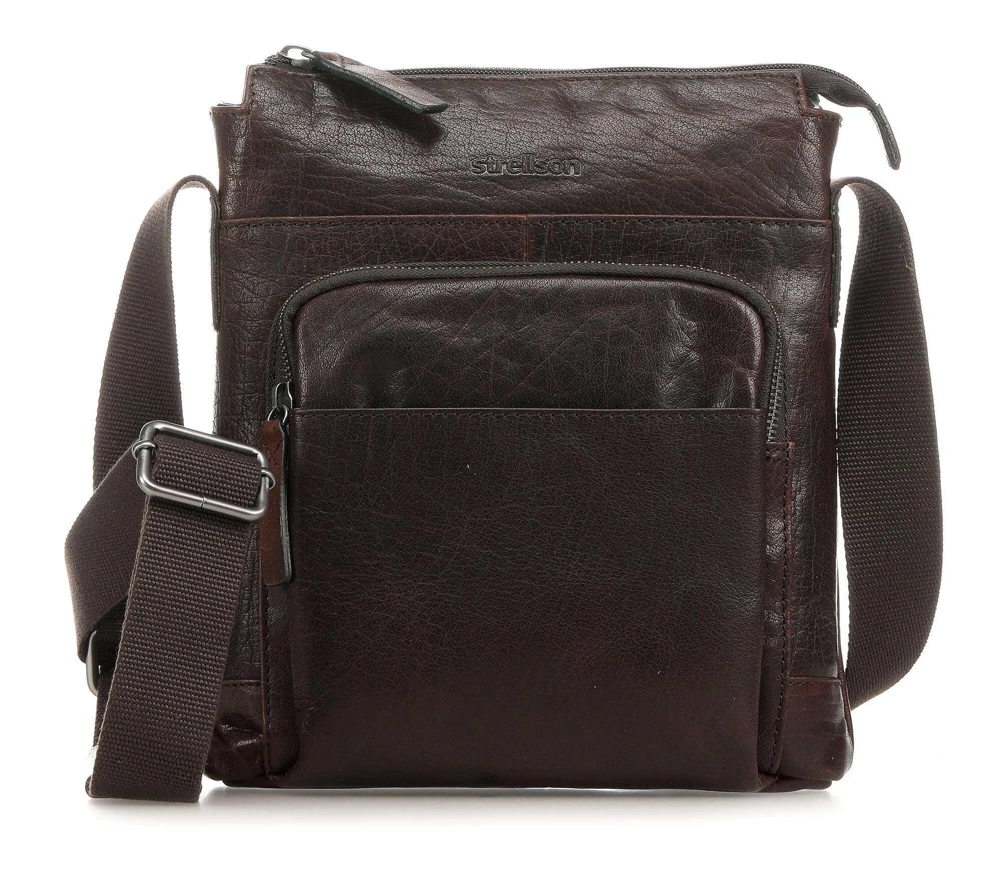  Strellson Coleman 2.0 Borsa a tracolla pelle di vacchetta finemente grana marrone scuro  