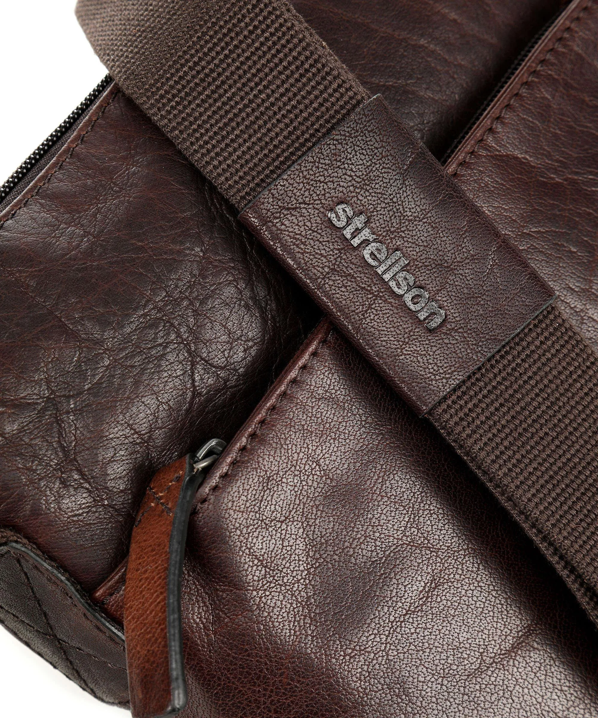  Strellson Coleman 2.0 Borsa a tracolla pelle di vacchetta finemente grana marrone scuro  