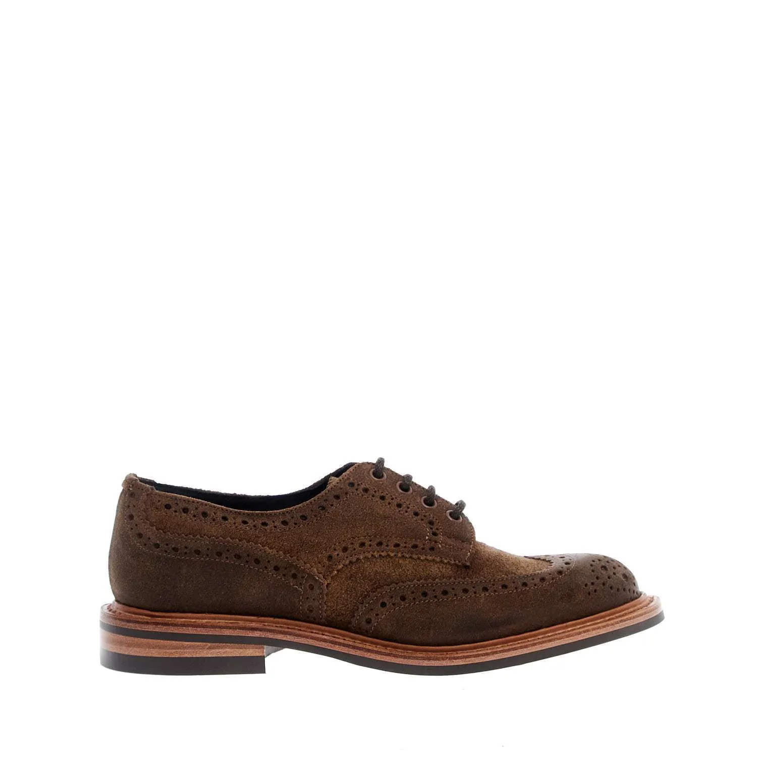Stringata Bourton in Pelle Cerata Nocciola