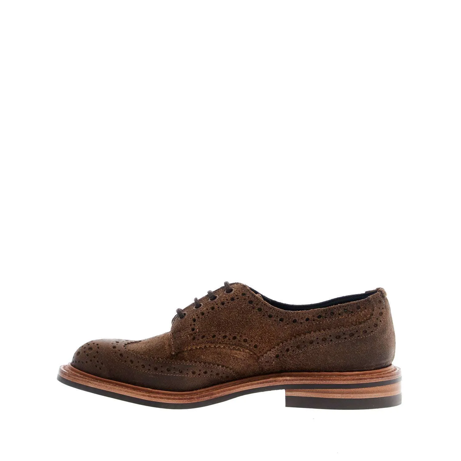 Stringata Bourton in Pelle Cerata Nocciola