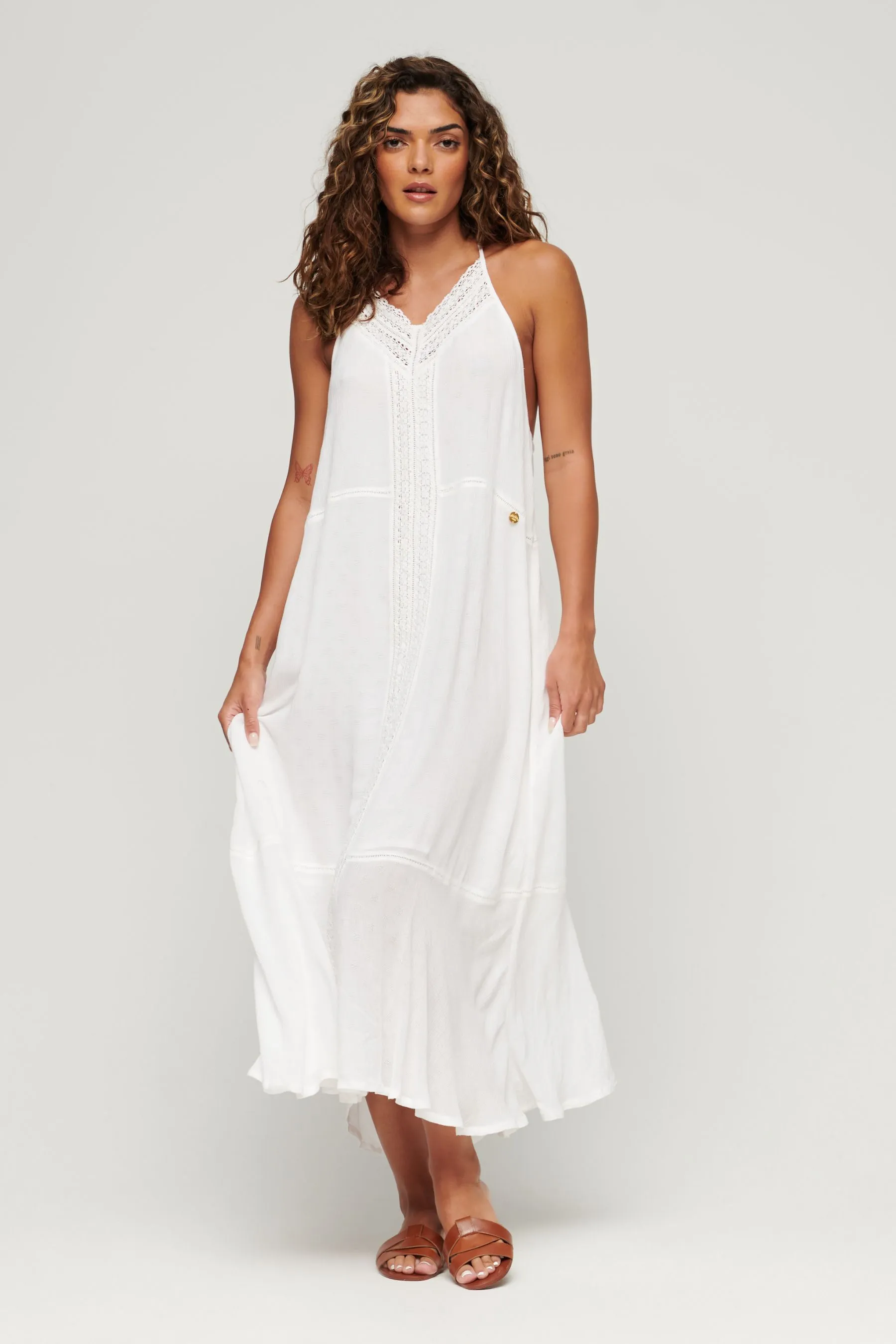 SUPERDRY Pizzo - Abito maxi con finiture