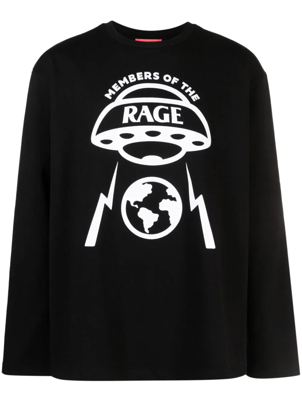 T-shirt a maniche lunghe con logo oversize in nero - uomo