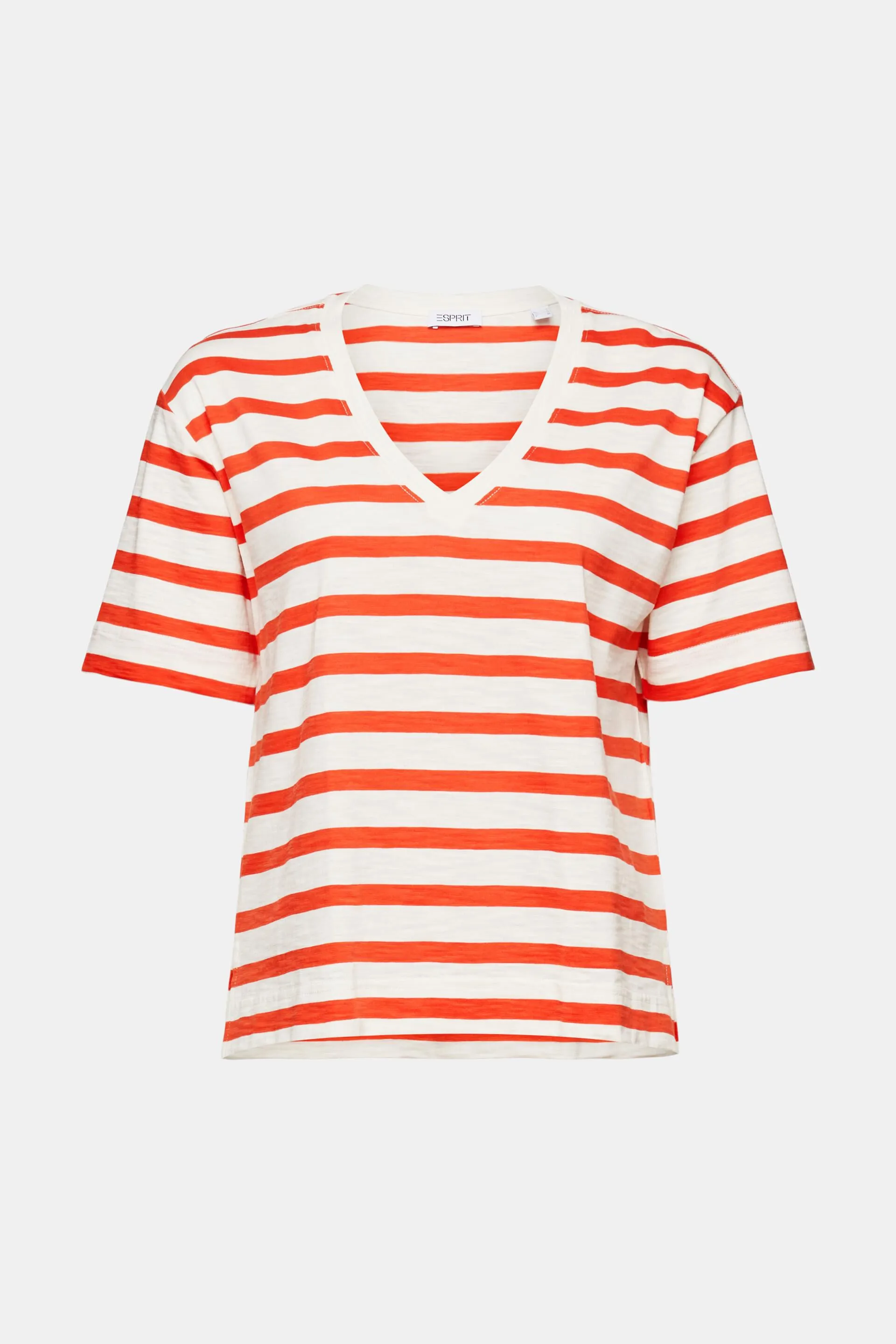 T-shirt a righe con scollo a V