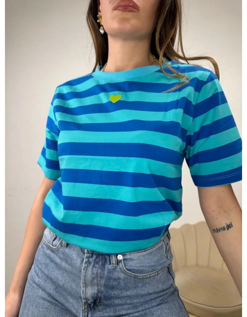 T-SHIRT KAMY BLU/VERDE