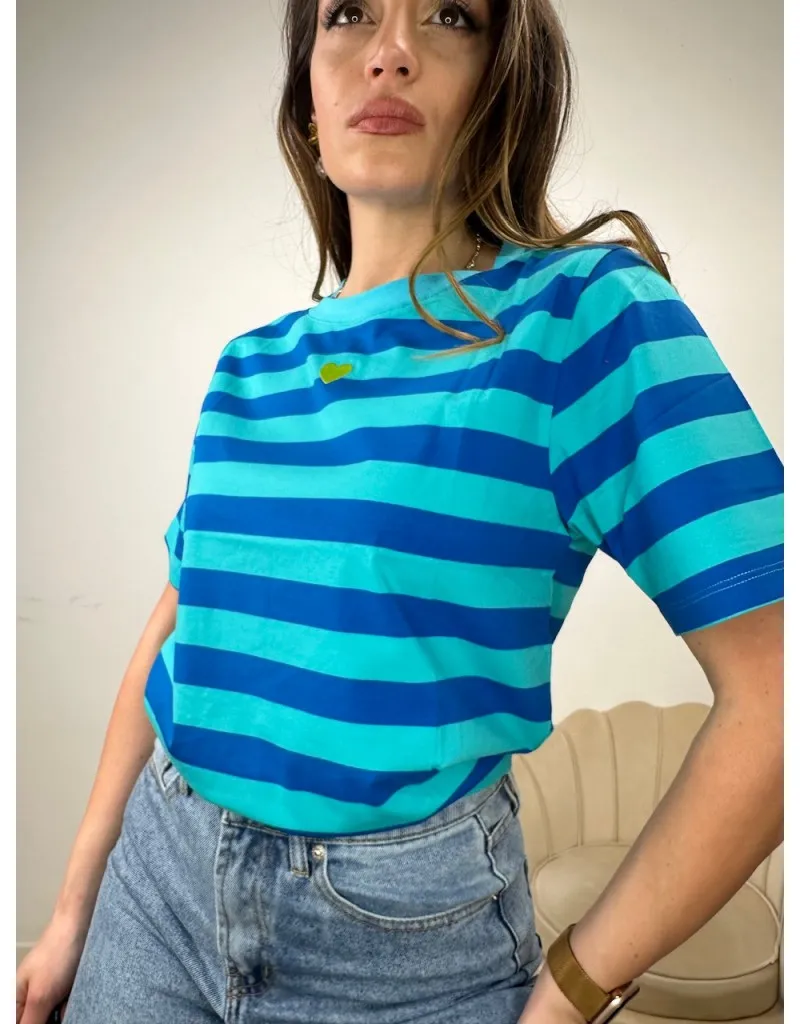 T-SHIRT KAMY BLU/VERDE