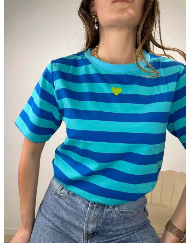 T-SHIRT KAMY BLU/VERDE