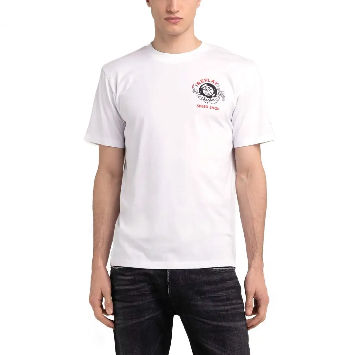 T-Shirt Regular Fit Con Stampa Biker