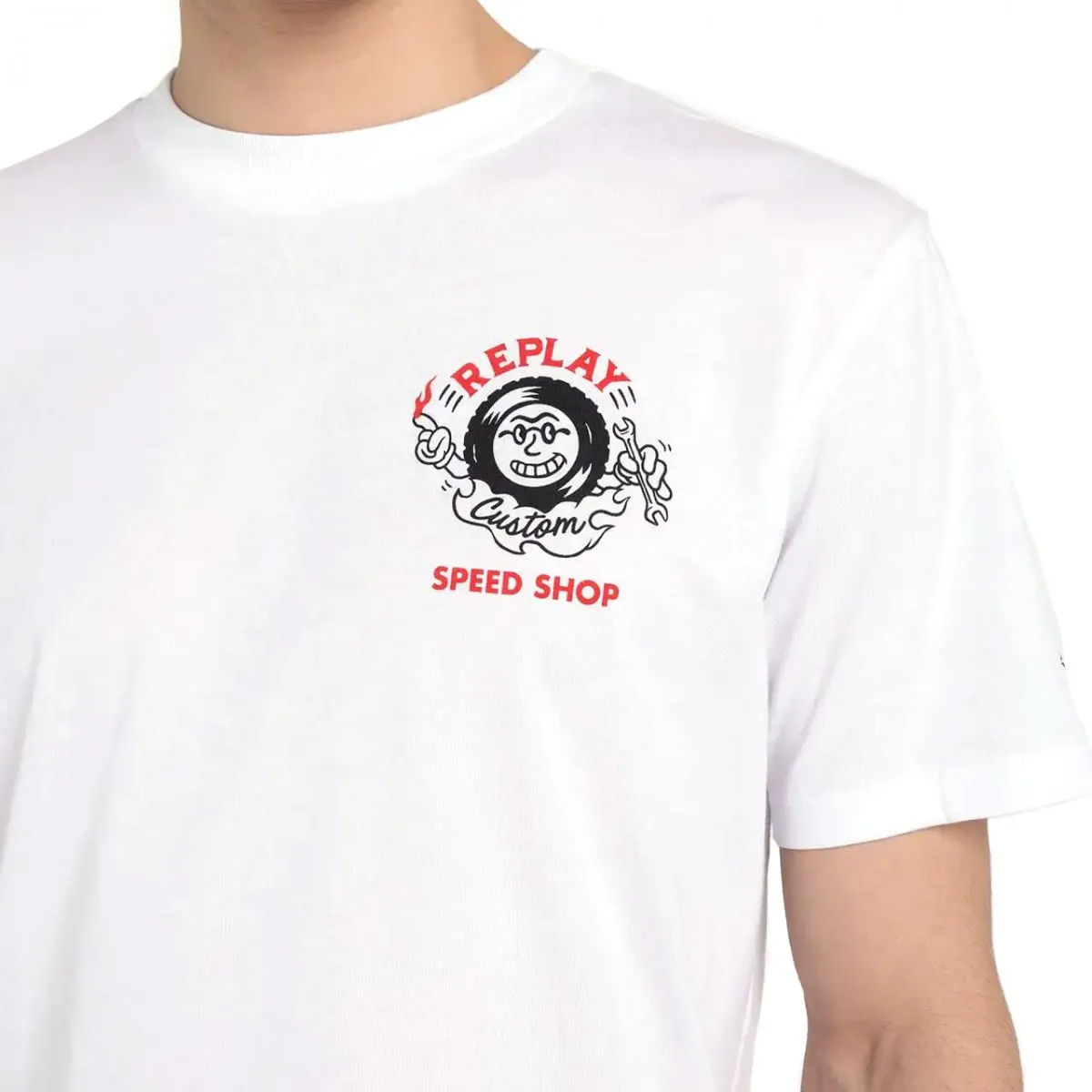T-Shirt Regular Fit Con Stampa Biker