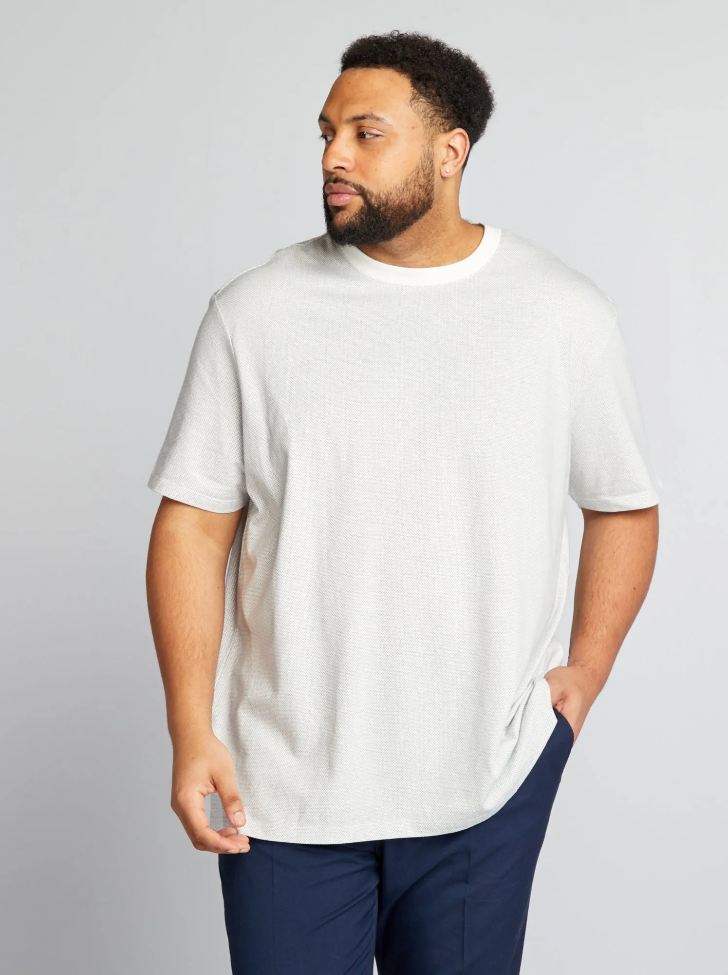T-shirt stretch a maniche corte - BIANCO