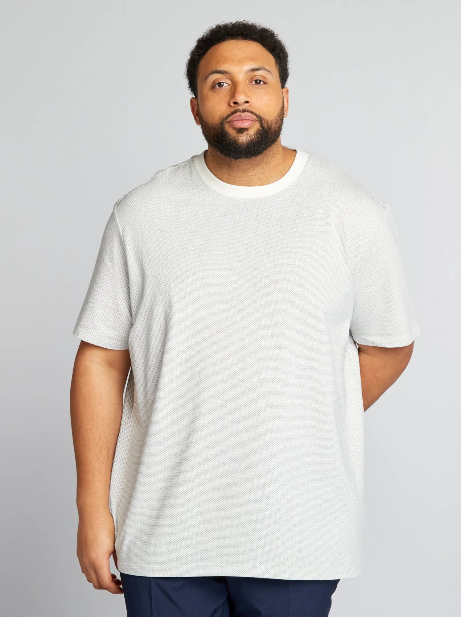 T-shirt stretch a maniche corte - BIANCO