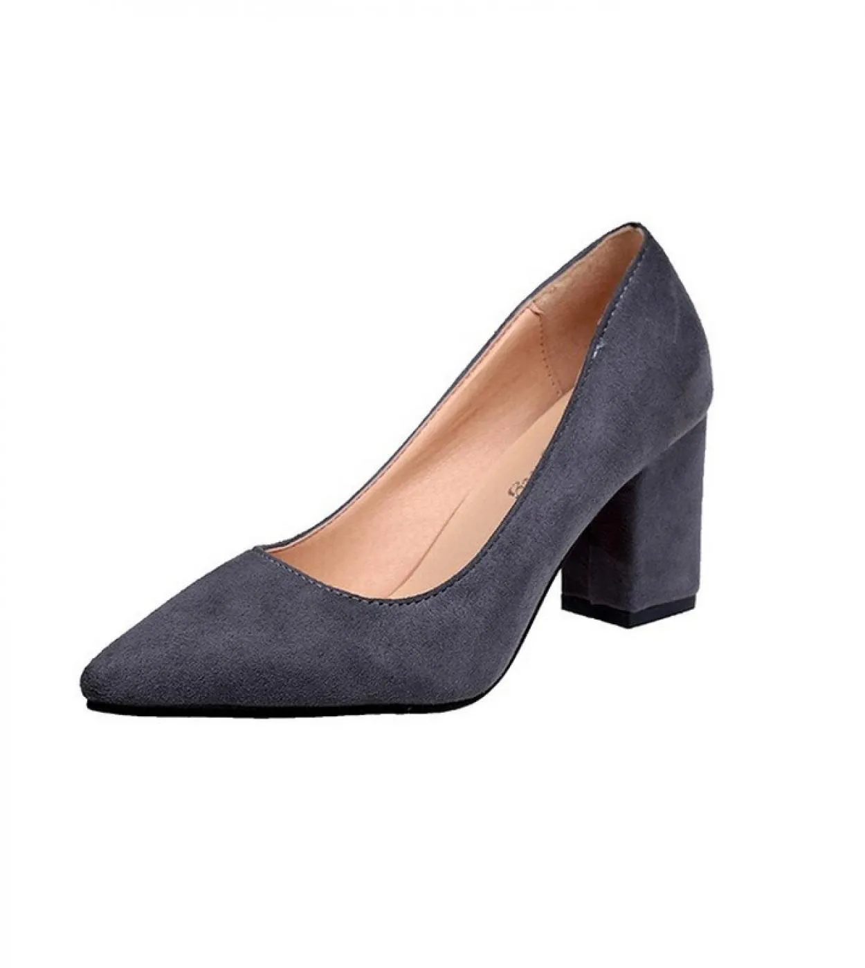 Tacchi alti da donna 2022 Nuove scarpe da donna Scarpe a punta Bocca poco profonda Scarpe da donna Tacco spesso Scarpe da donna