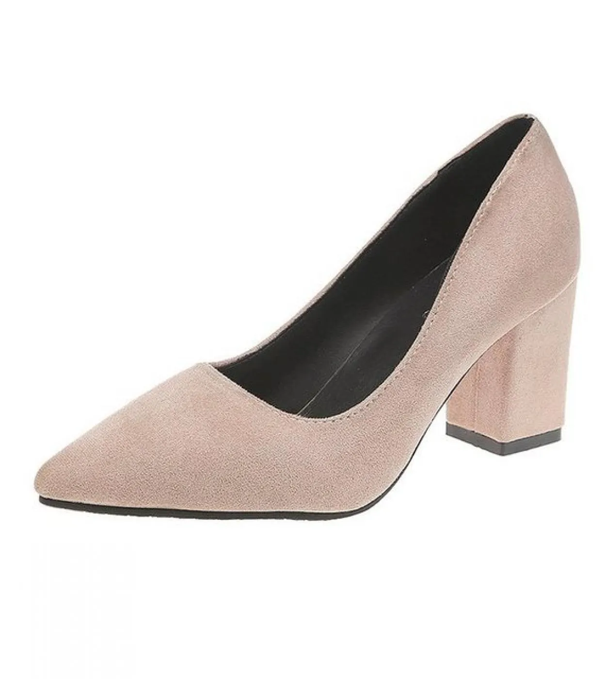 Tacchi alti da donna 2022 Nuove scarpe da donna Scarpe a punta Bocca poco profonda Scarpe da donna Tacco spesso Scarpe da donna