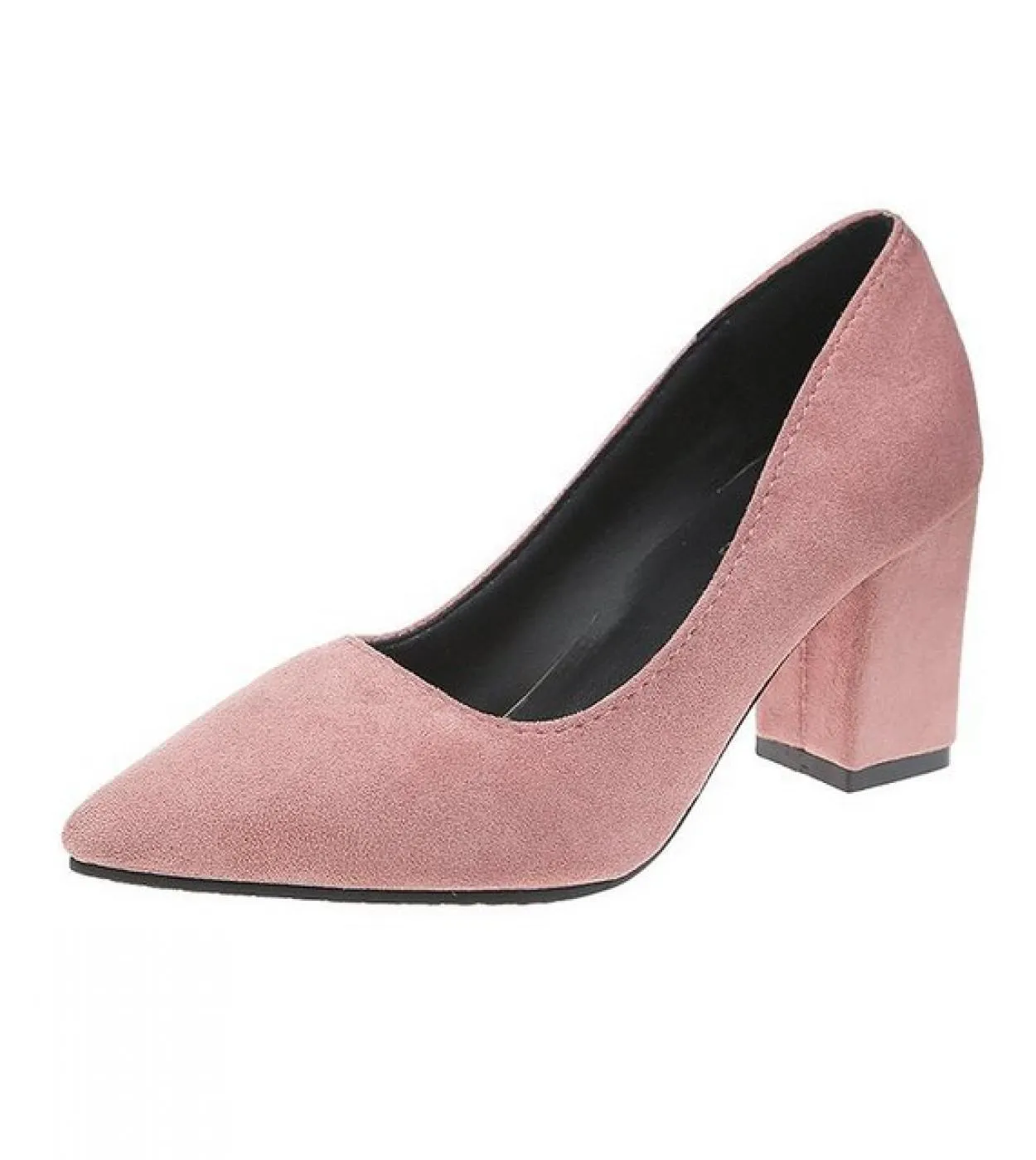 Tacchi alti da donna 2022 Nuove scarpe da donna Scarpe a punta Bocca poco profonda Scarpe da donna Tacco spesso Scarpe da donna