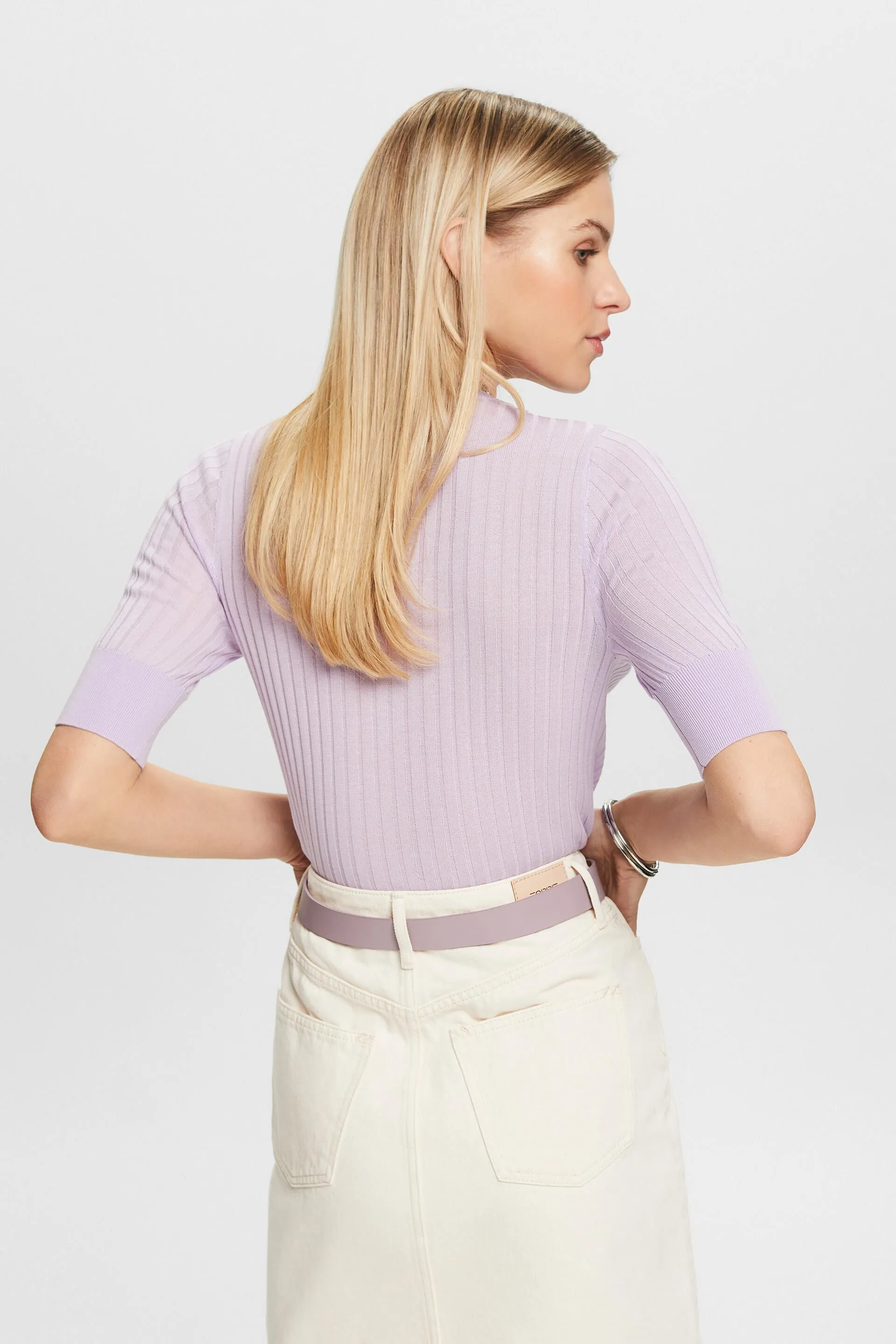 Top in maglia con bottoni