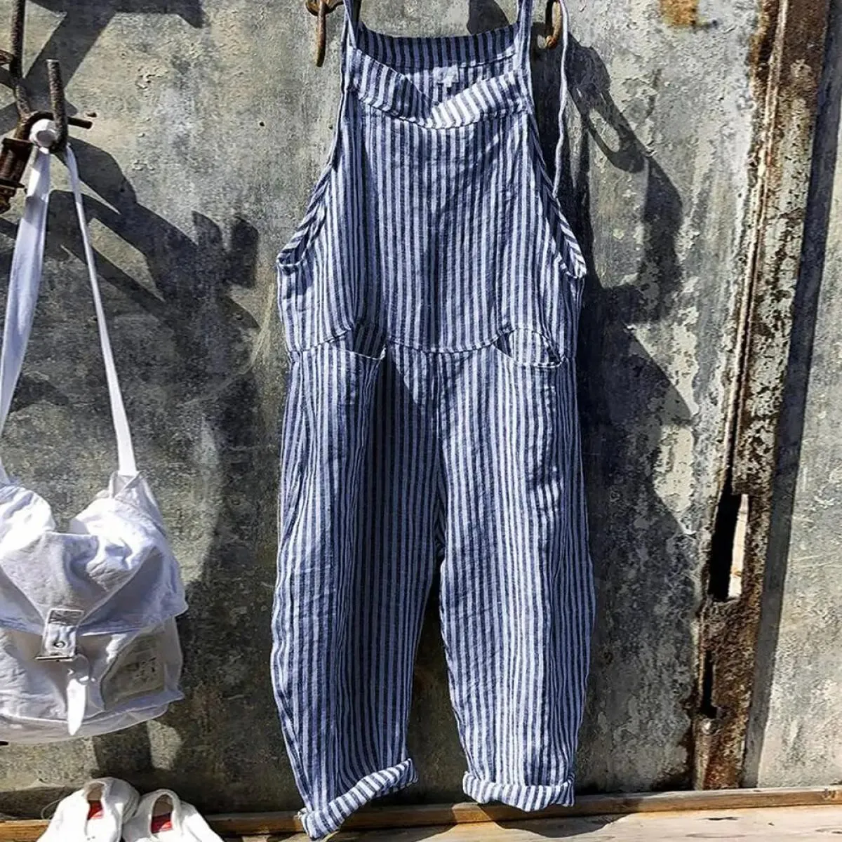 Tuta alla moda a vita alta per le donne 2024 estate casual tuta lunga a gamba larga tute pantaloni pantaloni abbigliamento femmi