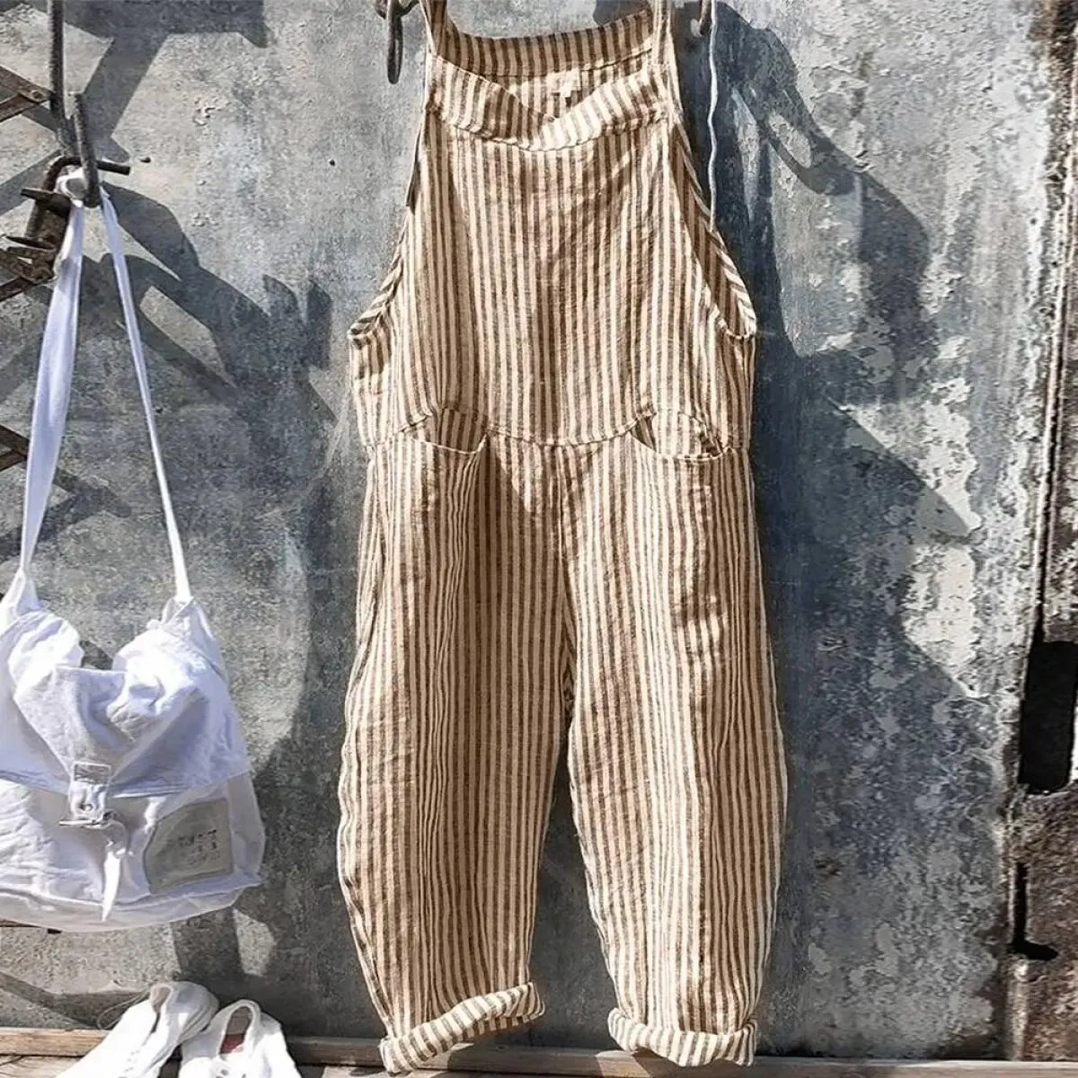 Tuta alla moda a vita alta per le donne 2024 estate casual tuta lunga a gamba larga tute pantaloni pantaloni abbigliamento femmi