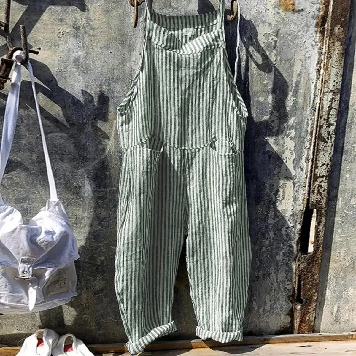 Tuta alla moda a vita alta per le donne 2024 estate casual tuta lunga a gamba larga tute pantaloni pantaloni abbigliamento femmi