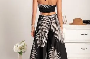 Tuta elegante con stampa Pineta, nera