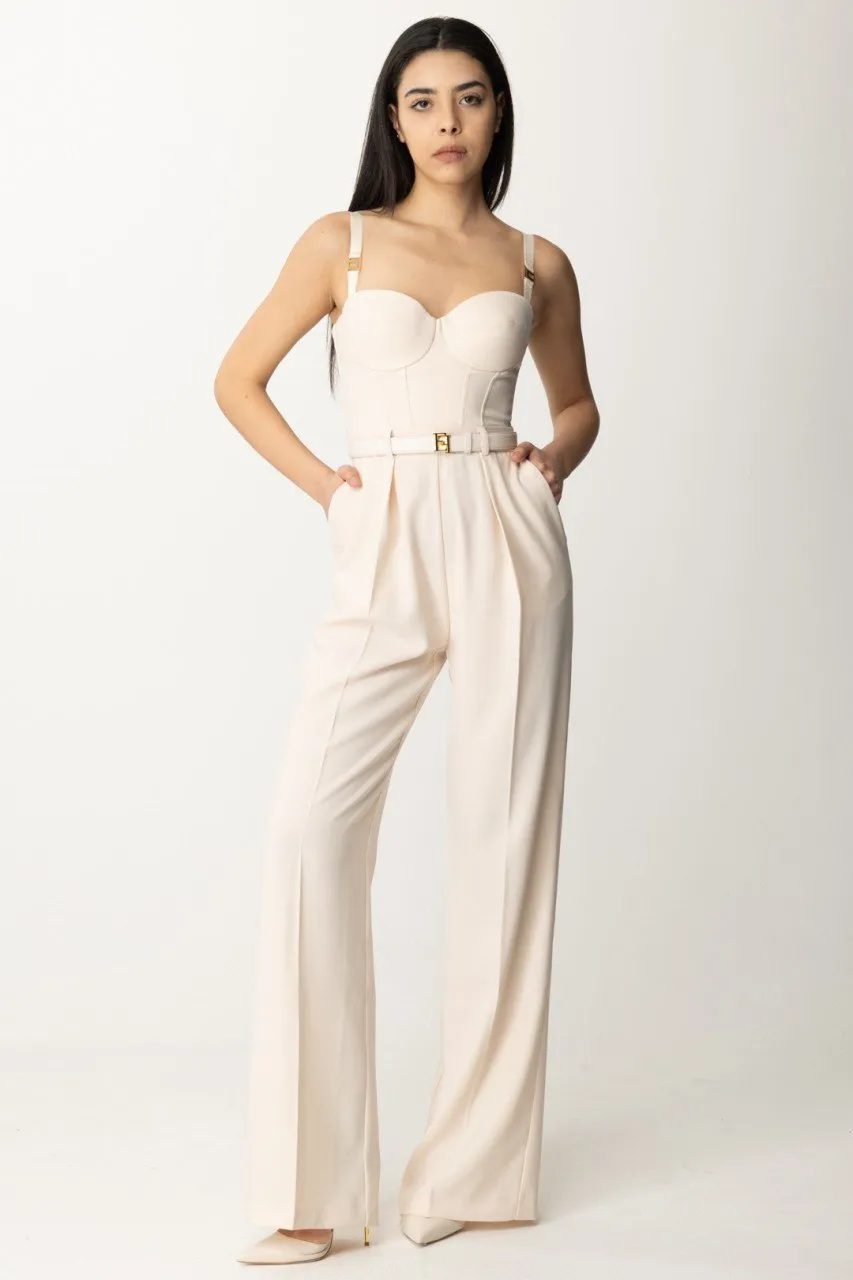 Tuta lunga bustier con cintura Burro