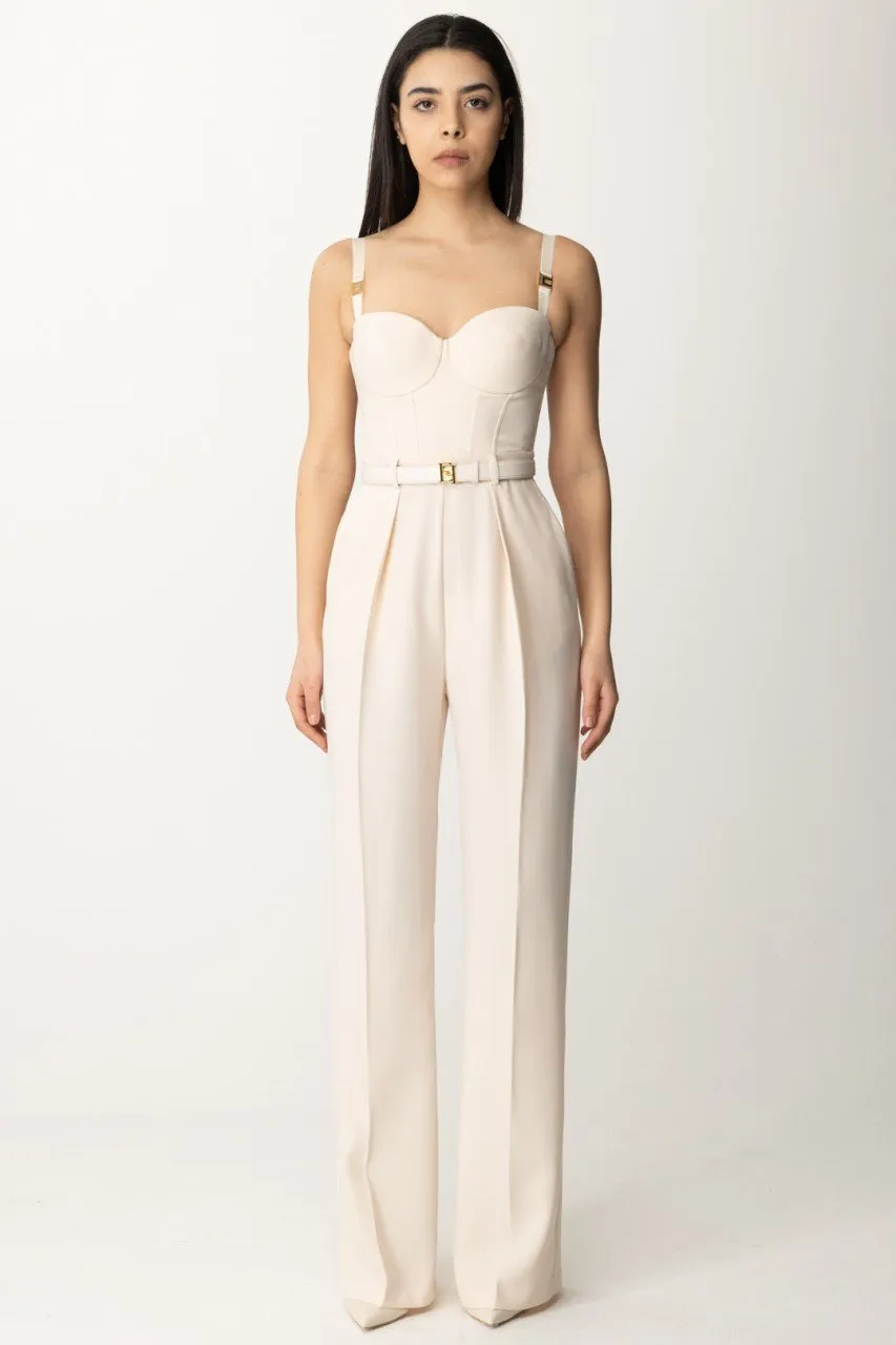 Tuta lunga bustier con cintura Burro