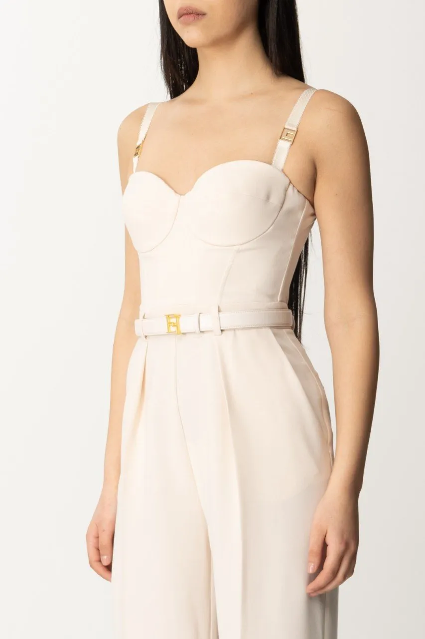 Tuta lunga bustier con cintura Burro