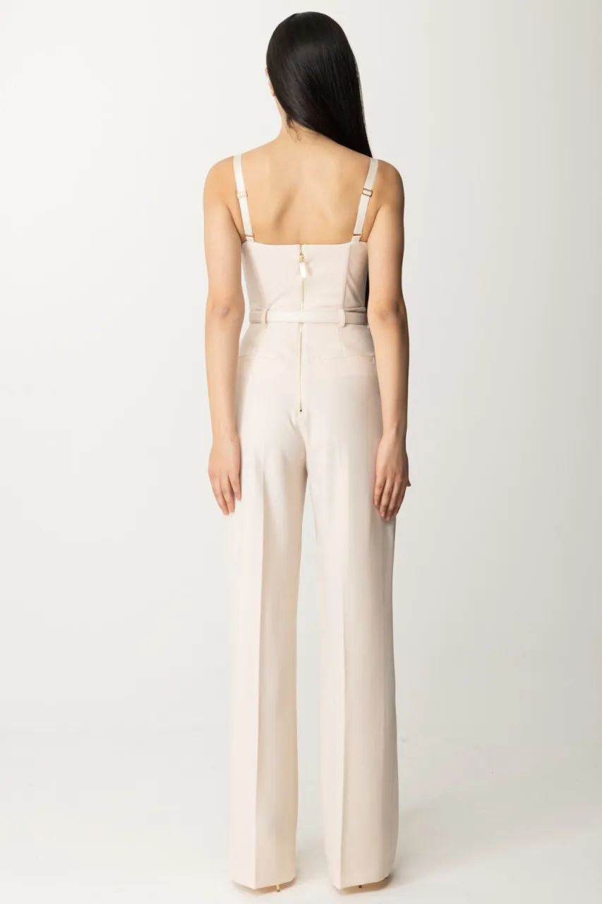 Tuta lunga bustier con cintura Burro