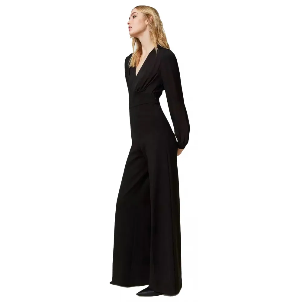 Twinset - Tuta Lunga con Busto in Raso - Nero - Abito - Made in Italy - Luxury Exclusive Collection