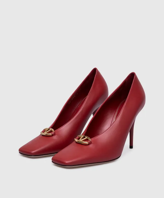 Valentino Scarpe da barca VLogo Signature in pelle rossa 5W2S0JT5EEY