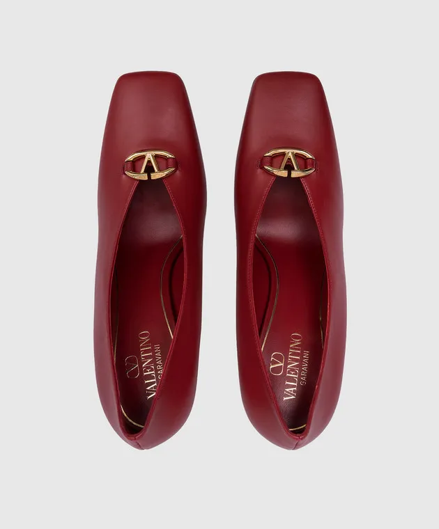 Valentino Scarpe da barca VLogo Signature in pelle rossa 5W2S0JT5EEY