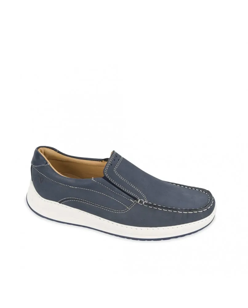 VALLEVERDE 11930 scarpe barca mocassino uomo in pelle casual blu