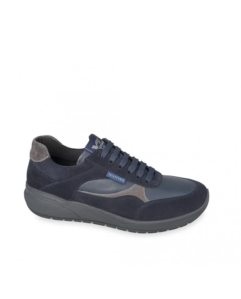 VALLEVERDE VUA2114A scarpe sneaker casual uomo in pelle blu