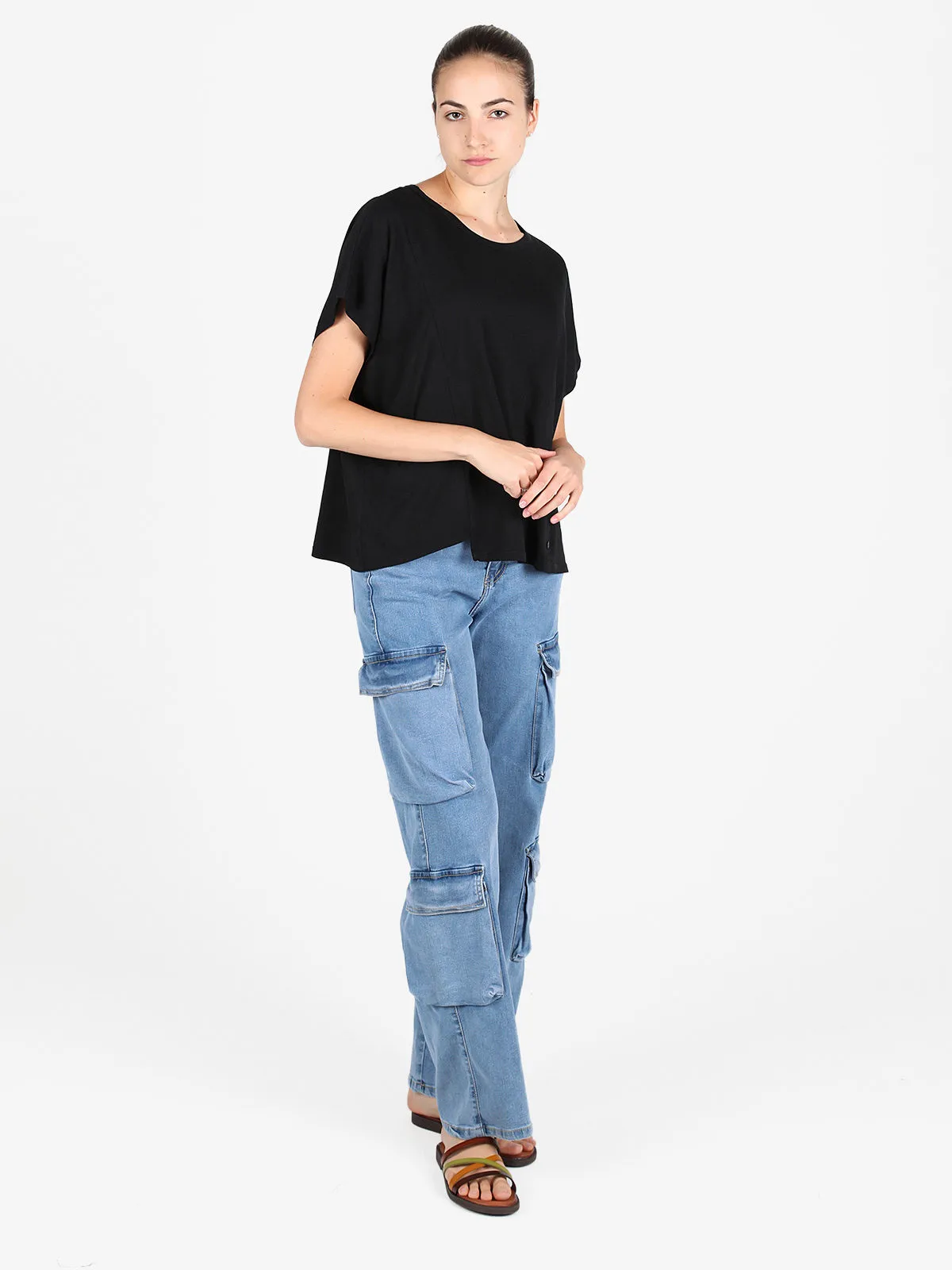 Wendy Trendy T-shirt oversize femme en coton
