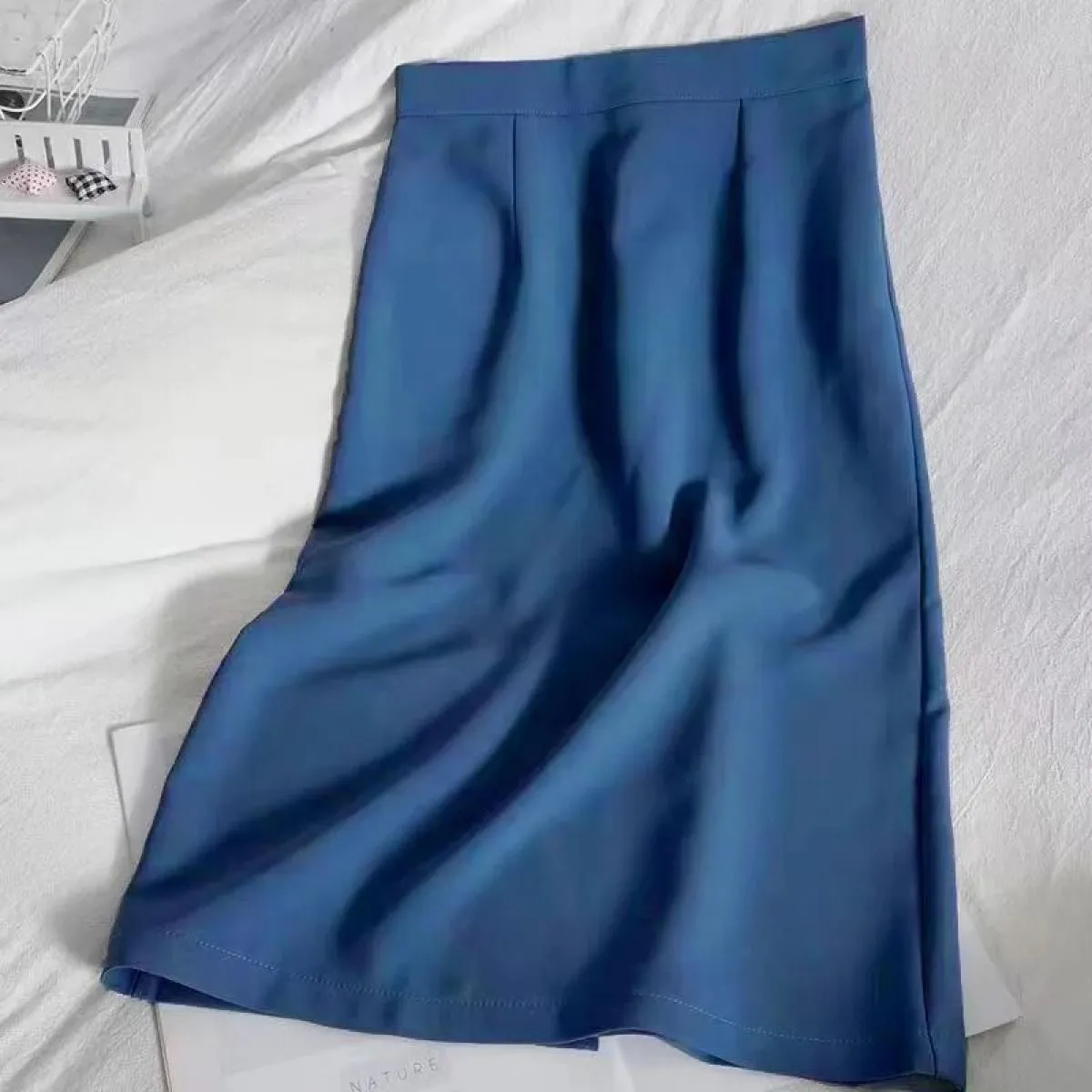 Xpqbb Gonna lunga rosa estiva Donna Vita alta Cerniera posteriore Ufficio Gonne midi Donna Elegante Gonna divisa Ol One Step Wom