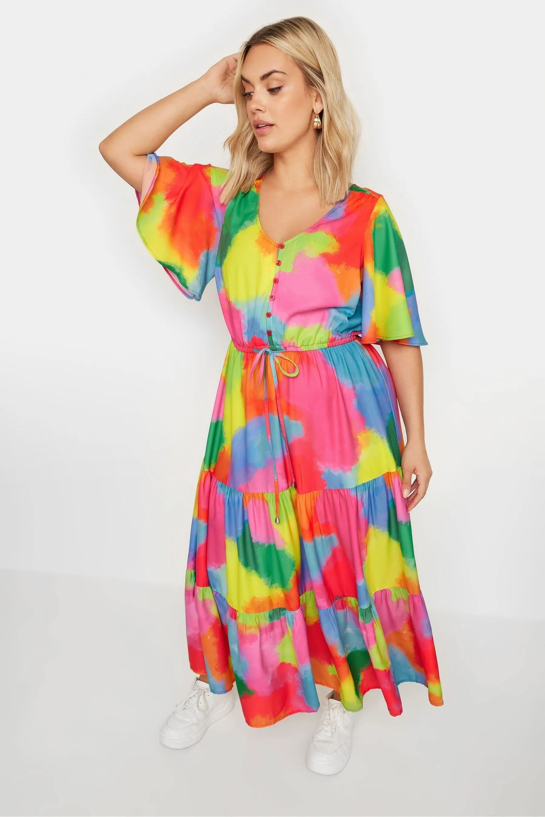 Yours Curve - Abito maxi con maniche a pipistrello