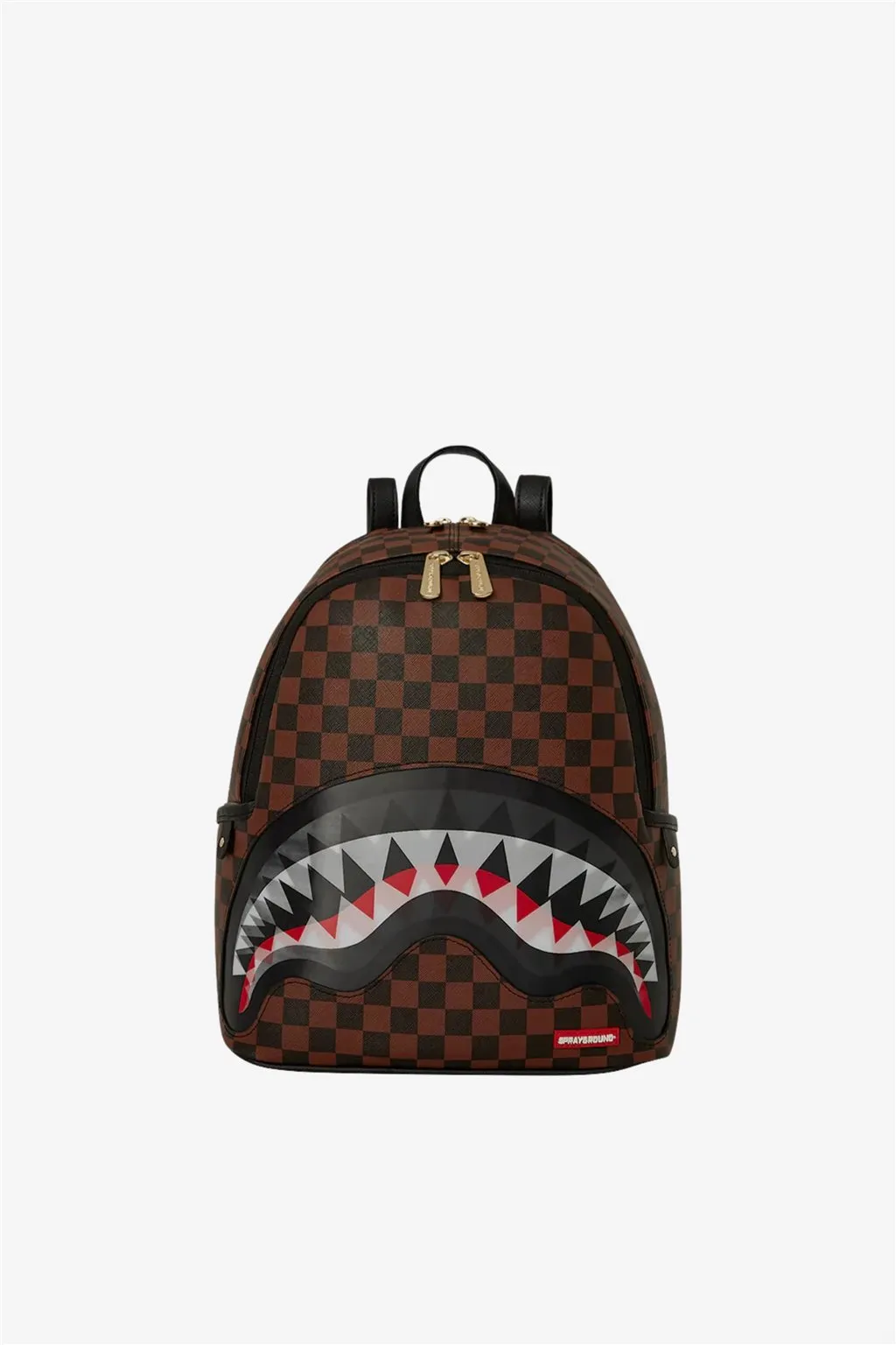 Zaino small a quadri nero marrone Sprayground Shark in Paris lenticular chomp 6519