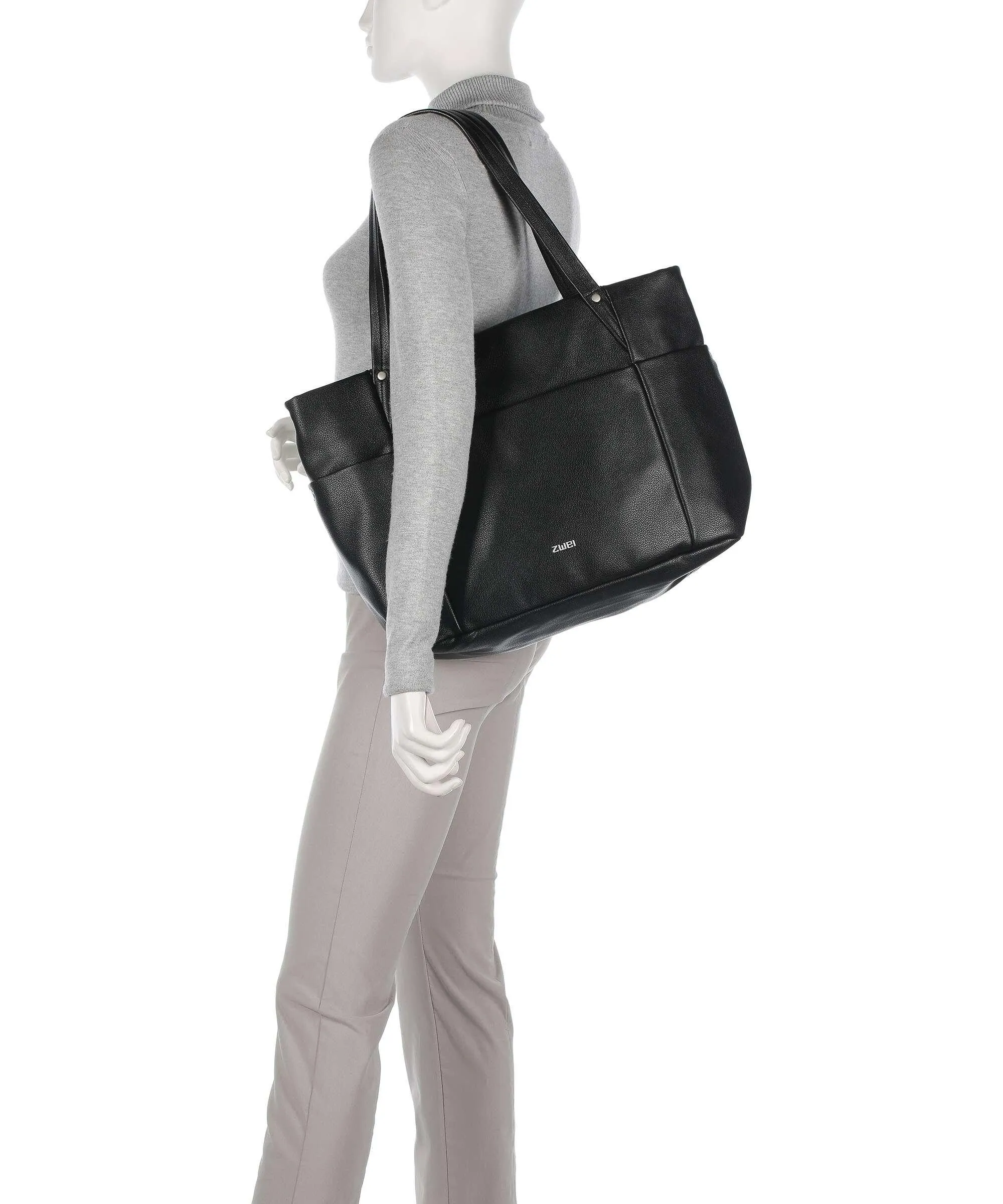  Zwei Pia PI170 Borsa shopper 13″ pelle sintetica nero  